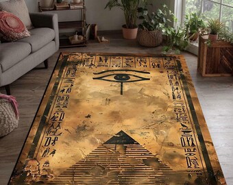 Alfombra Ojo de Horus, diseño de pirámide del antiguo Egipto