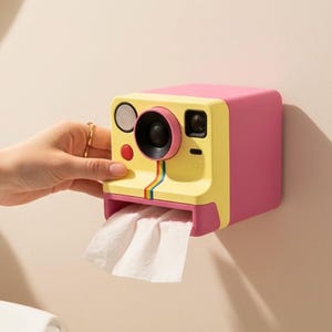 Funny Camera Toilet Paper Holder | Retro Bathroom Decor | 3D Printed Customizable Gift for Photographer