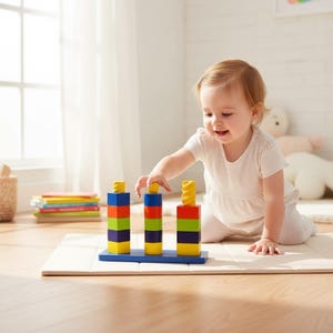 Montessori Stacking Toy: 3D Printed Spiral Fine Motor Skill Toy