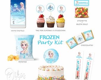 Personalized Frozen Elsa Party Kit, Girls' Birthday Decorations, Frozen Party Kit, Princess Party, Elsa Theme Birthday Decorations