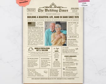 55th Wedding Anniversary Newspaper Poster: 1971 Highlights (Digital Download)