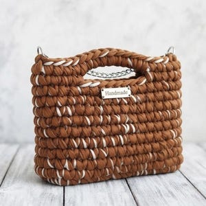 Crochet Bag Pattern PDF | Trapillo Handbag Tutorial | Beginner Crochet Purse | T-Shirt Yarn Bag | Handmade Tote Bag Pattern with Video Guide