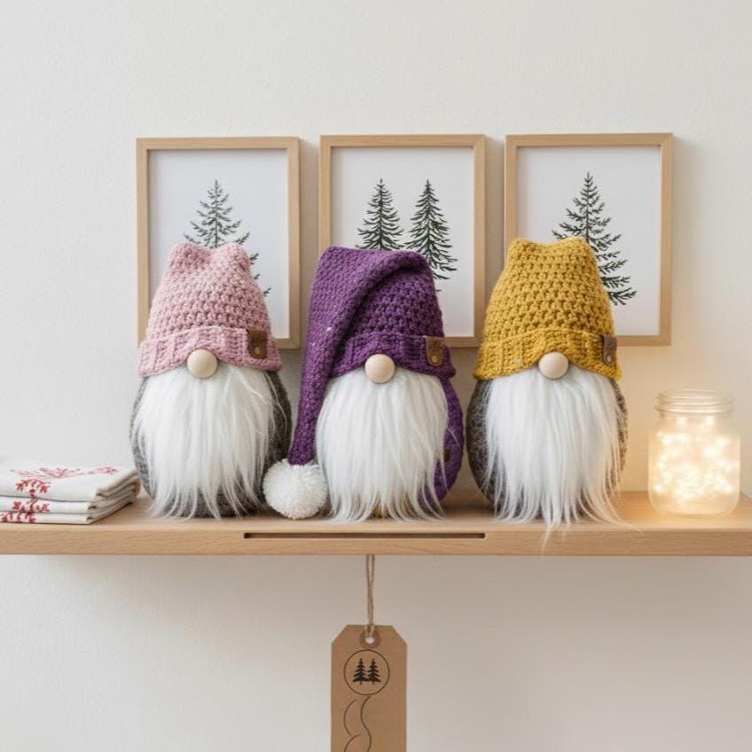 39 Christmas Gnome Crochet Patterns for Cozy Holiday Decorating 25 Crochet Christmas Gnomes Pattern DIY Nordic Gnome