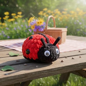 Amigurumi Ladybug Crochet Pattern | Plush Velvet Insect Toy (PDF Pattern with Video)