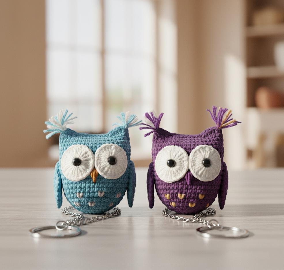 Wisdom Wing Owl Keychain Pattern