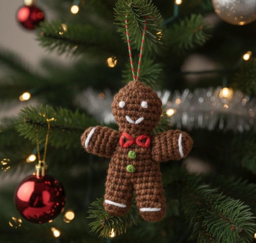 Crochet Gingerbread Man Ornament Pattern Easy Christmas