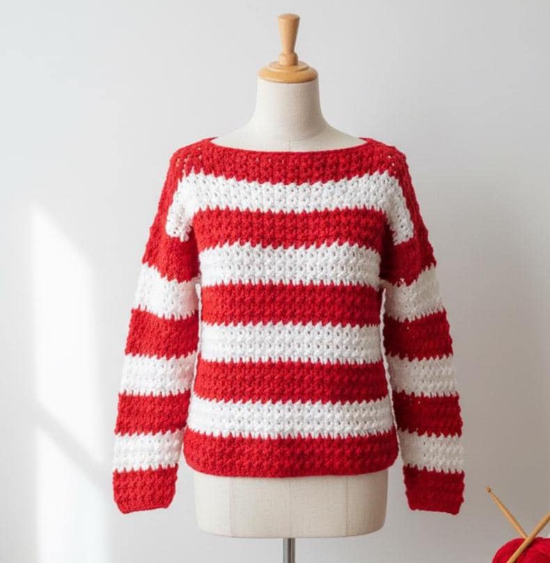 40 Oversized Sweater Crochet Patterns for Cozy Layering and Everyday Style 40 Crochet Oversized Striped Sweater Pattern Textured Fall