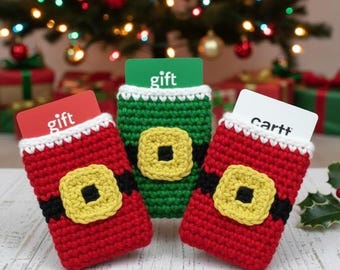 Crochet Santa Belt Gift Card Holder Pattern | Christmas Gift Pouch (Digital Download)