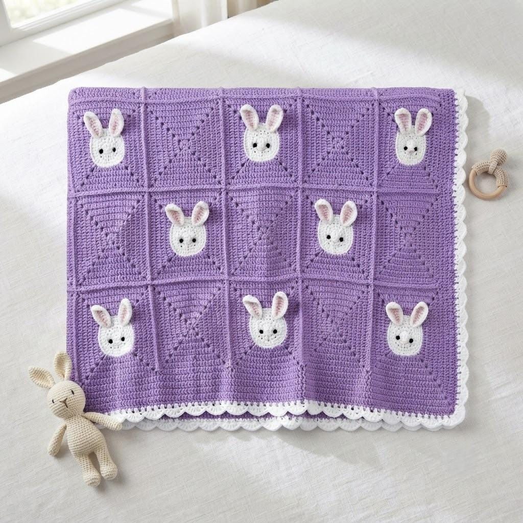 Bunny Baby Blanket Square