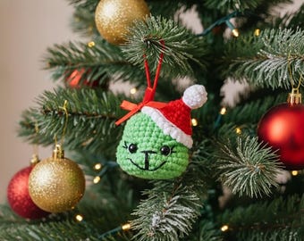 Crochet Grinch Ornament Pattern PDF | Crochet Amigurumi Grinch Pattern| Instant Download with Video Tutorial