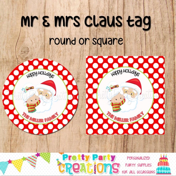 Mr & Mrs Claus holiday tags, stickers, labels, address labels - YOU print Il_570xn