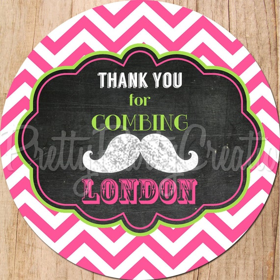 CHALKBOARD PINK MUSTACHE favour tags - You Print Il_570xn