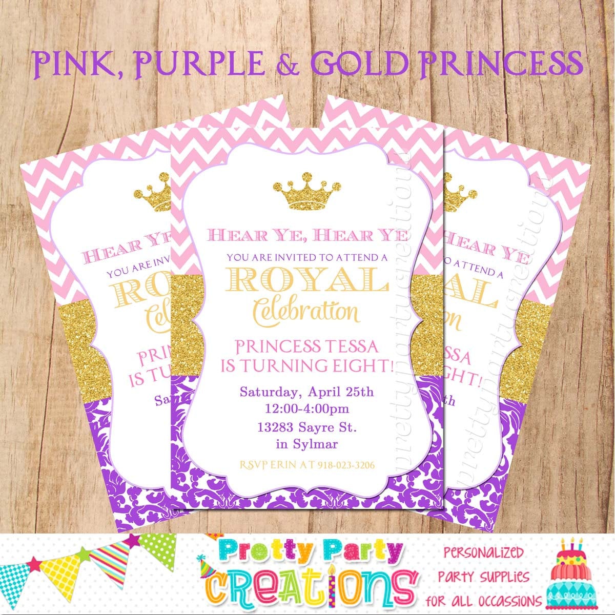 pink purple gold baby shower