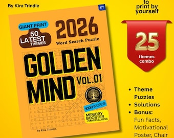 Caça-palavras em letras grandes: 25 quebra-cabeças para estimular a memória de idosos (PDF)
