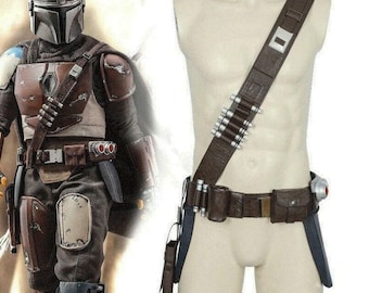 Mandalorian Belt and Bandolier Set – Handmade Leather Mando Costume Accessory