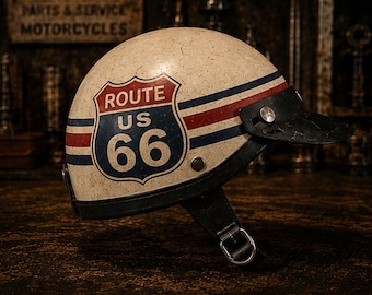 Casco giapponese Chip, Route 66, vintage, retrò, corto, casco da moto