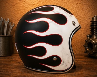 Casco Slimhead TX500 Ink Freak Flame / Casco da moto aperto personalizzato