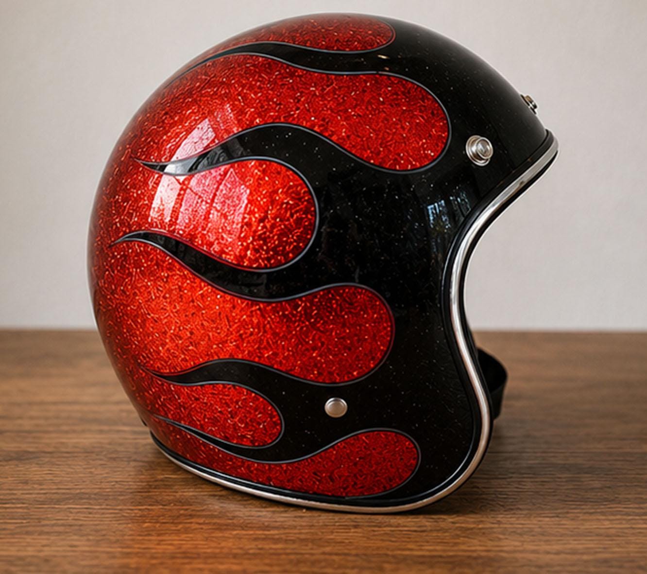 HAND MADE IN AMERICA　金属製ヘルメット Metal flake helmet - Etsy 日本