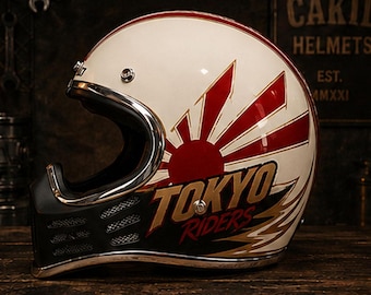 Casco integrale Cakil Tokyo Riders / Casco retrò giapponese Rising Sun
