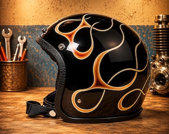 Casco Slimhead TX 500 Ghost Flame / Casco da moto vintage a righe