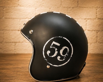 Casco da corsa Slimhead 500TX n. 59 / Casco da moto vintage aperto