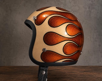 Casco Slimhead TX 500 Copper Flame / Casco da moto vintage retrò