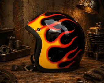 Casco Slimhead TX 500 Flame / Casco da moto vintage retrò