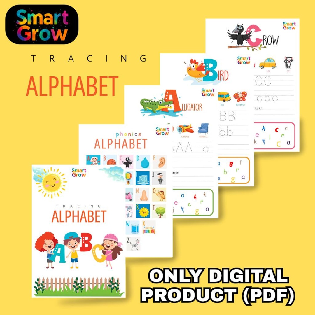 Alphabet Tracking Worksheet for Kids -30 Toddler Activities (PDF File ...