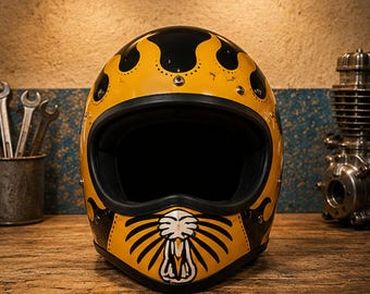 Casco Cakil Flame Skull / Casco integrale da moto personalizzato