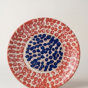 手描きエジプト陶器プレート、ファイユームサーブウェア 21.5 cm