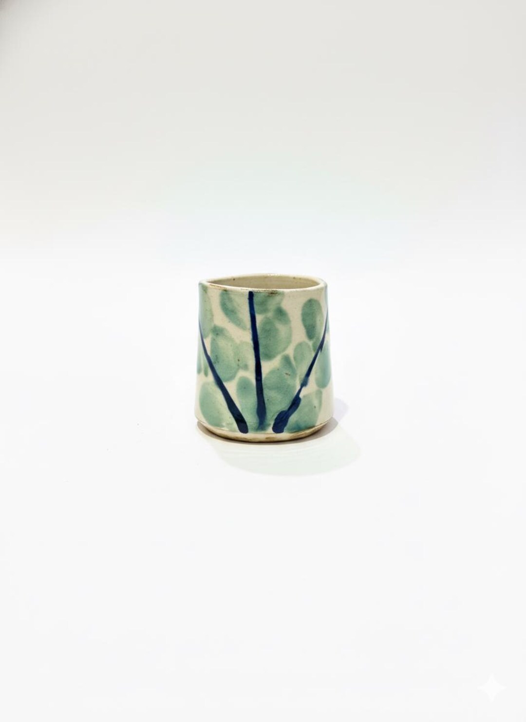 Hand Painted Fayoum Pottery Espresso Cups Small Ceramic Mug 7cm Green ...