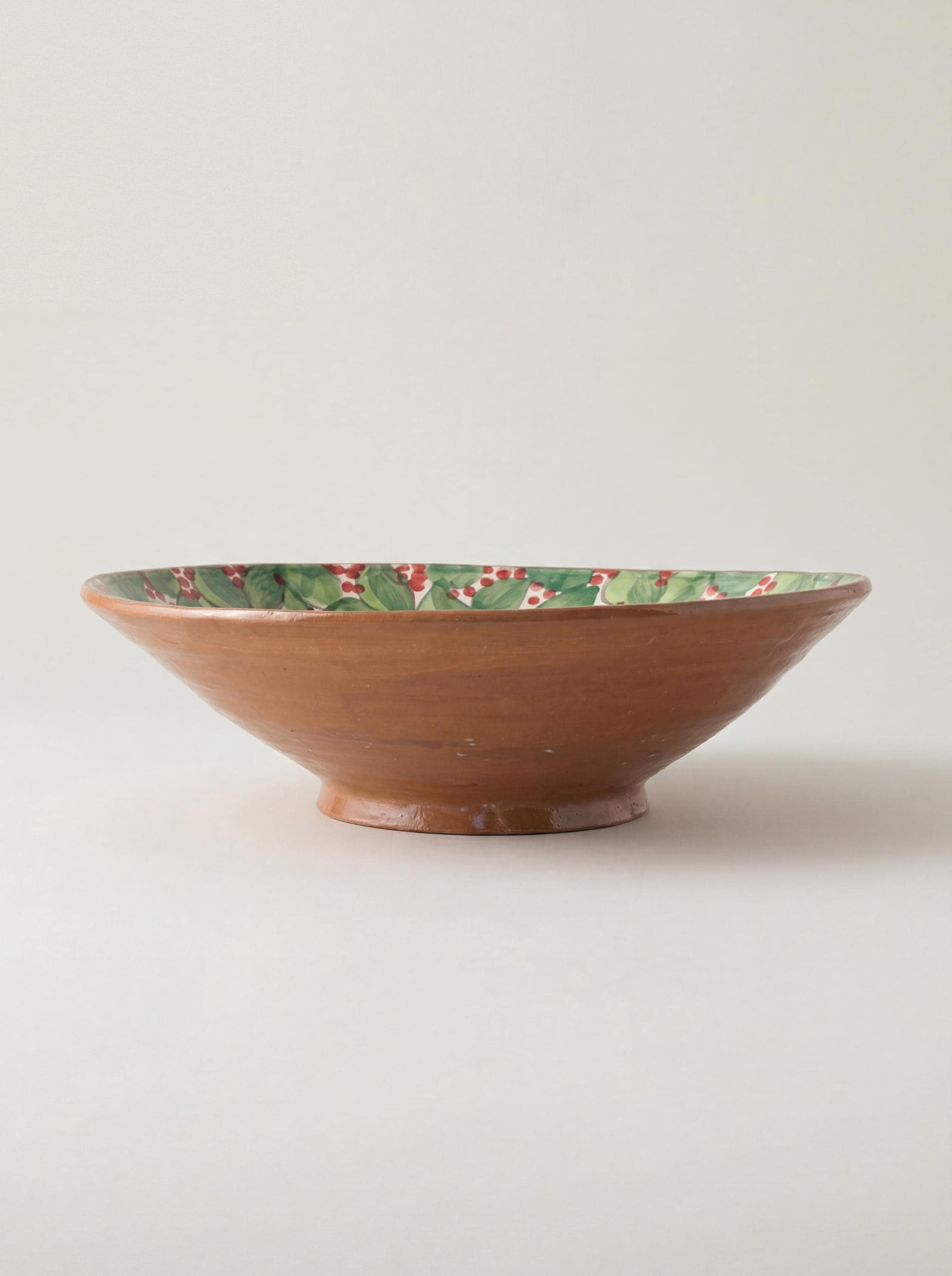 Fayoum Handmade Ceramic Serving Bowl – Green & Red Pattern – 41.5 Cm - Etsy
