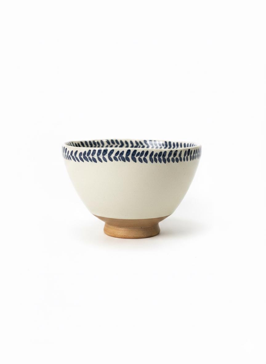 Hand-painted Egyptian Pottery Bowl, Fayoum Ceramic Salad Bowl With Blue ...