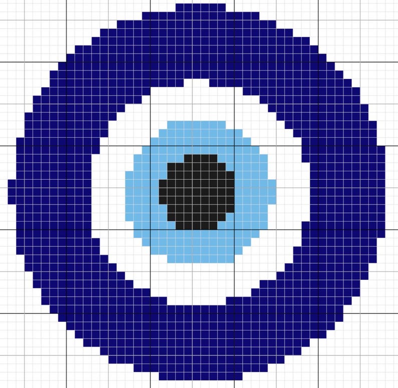Greece Eye Crochet Graph Pattern | Evil Eye Tapestry Crochet Chart ...