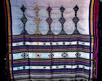 Saree bhujody in cotone biologico Kala con lavorazione a specchio Kutch