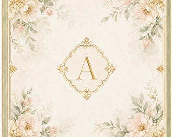 Personalized Mahjong Mat, Luxury Floral Game Mat, Monogram Table Decor, (rolled up)