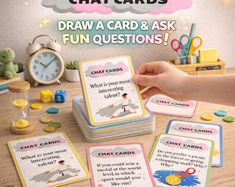Chat Cards for Kids | Fun Conversation Starters | Printable Social Skills Game