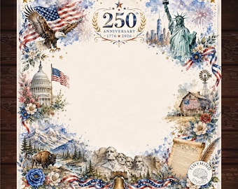 USA 250th Anniversary Mahjong Mat | Patriotic Watercolor Eagle Liberty Game Mat