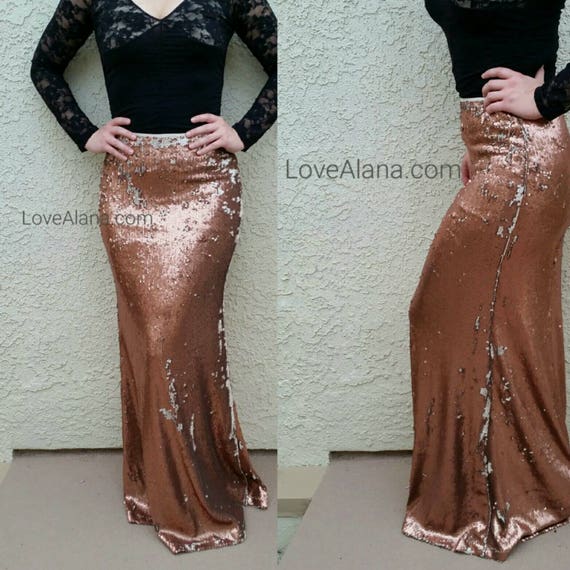 bronze maxi skirt