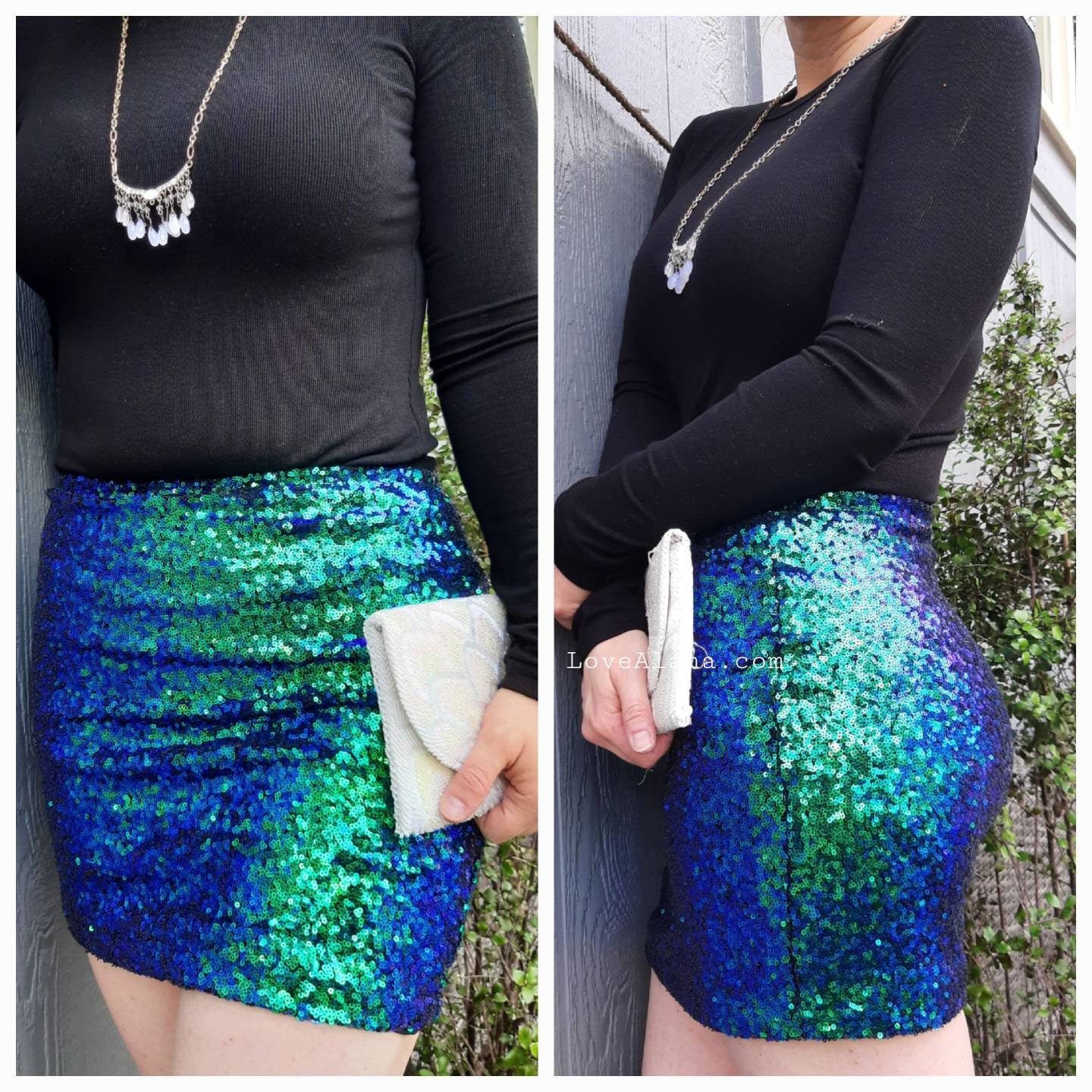 Young Girl Solid Tee & Mermaid Hem Sequin Skirt | SHEIN USA