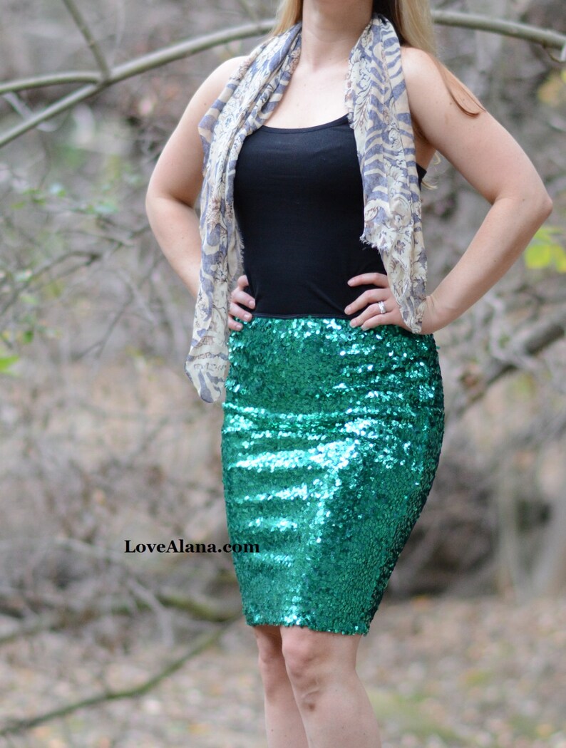 Ships asap! CLEARANCE Emerald Pencil Skirt comfortable and chic S, M, L, XL Beautiful quality