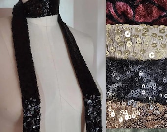Off White Sequin Lace Scarf/cream Silver Sequins Sparkles
