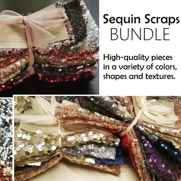 1 lb Grab Bags of Sequins/Fabric/Trims (15 pieces in each) Ships asap, custom requests welcome!