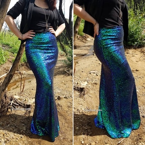 Blue sequin maxi skirt hotsell