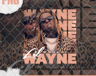 Imagen PNG vintage de Lil Wayne, diseño para camiseta, descarga digital de rapero de hip hop 4000x4000