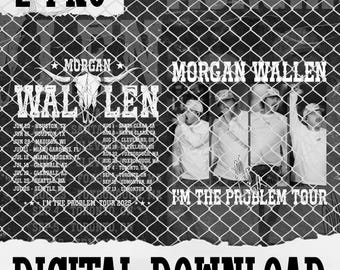 2 Country Music PNG: MW I'm The Problem Tour T-Shirt Design (Digital Download)