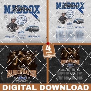 May include: Digital download featuring a concert poster design with the text "Maddox Batson" in blue, along with tour dates and artist names. Includes a graphic of a truck and a musician playing a guitar. The image also includes the text "Digital Download".
