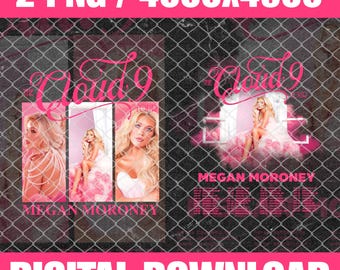 Megan PNG, ontwerp voor een muziek-t-shirt van de Cloud 9 Tour, digitale download 4000x4500