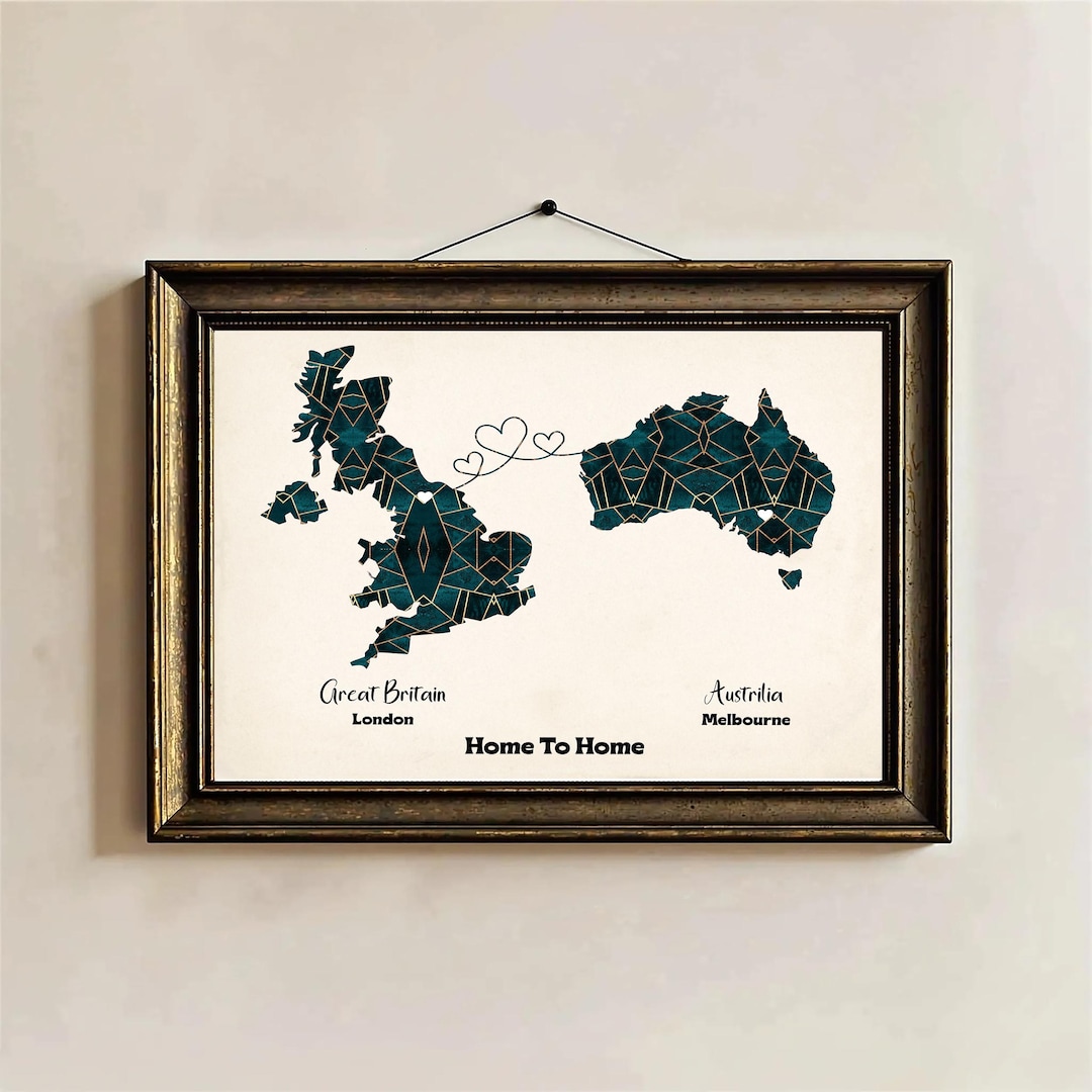Custom Relationship Map, Any Two Countries, States or Cities – Wedding ...