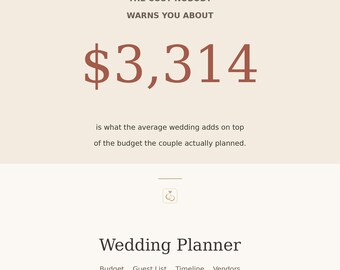 Aplicación para planificar bodas, calculadora de presupuesto para bodas, seguimiento de la lista de invitados, cronograma de la lista de tareas para la boda, descarga digital instantánea, funciona sin conexión.